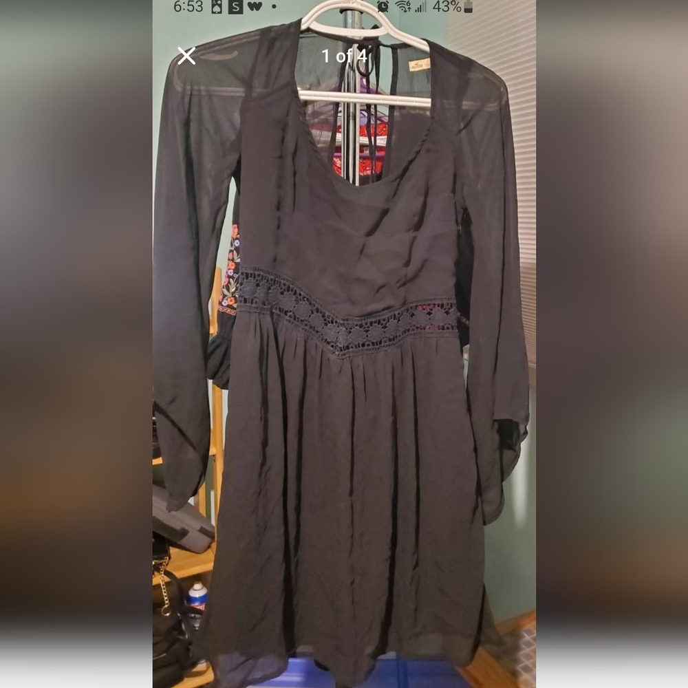 Hollister Black Long Sleeve Dress